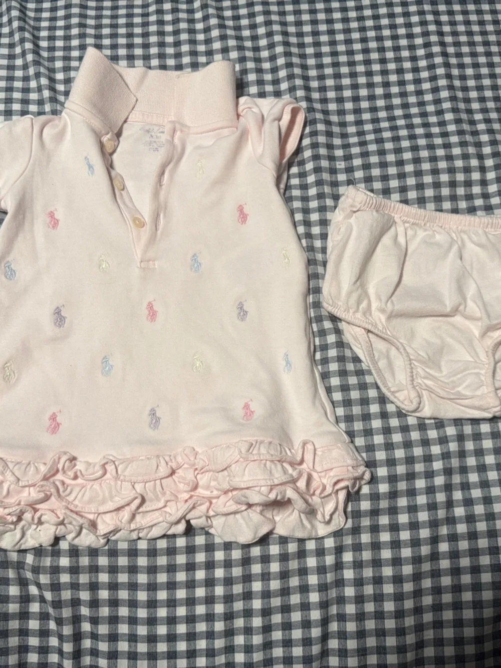 Ralph Lauren Light Pink Ruffle Polo Dress with Bloomers